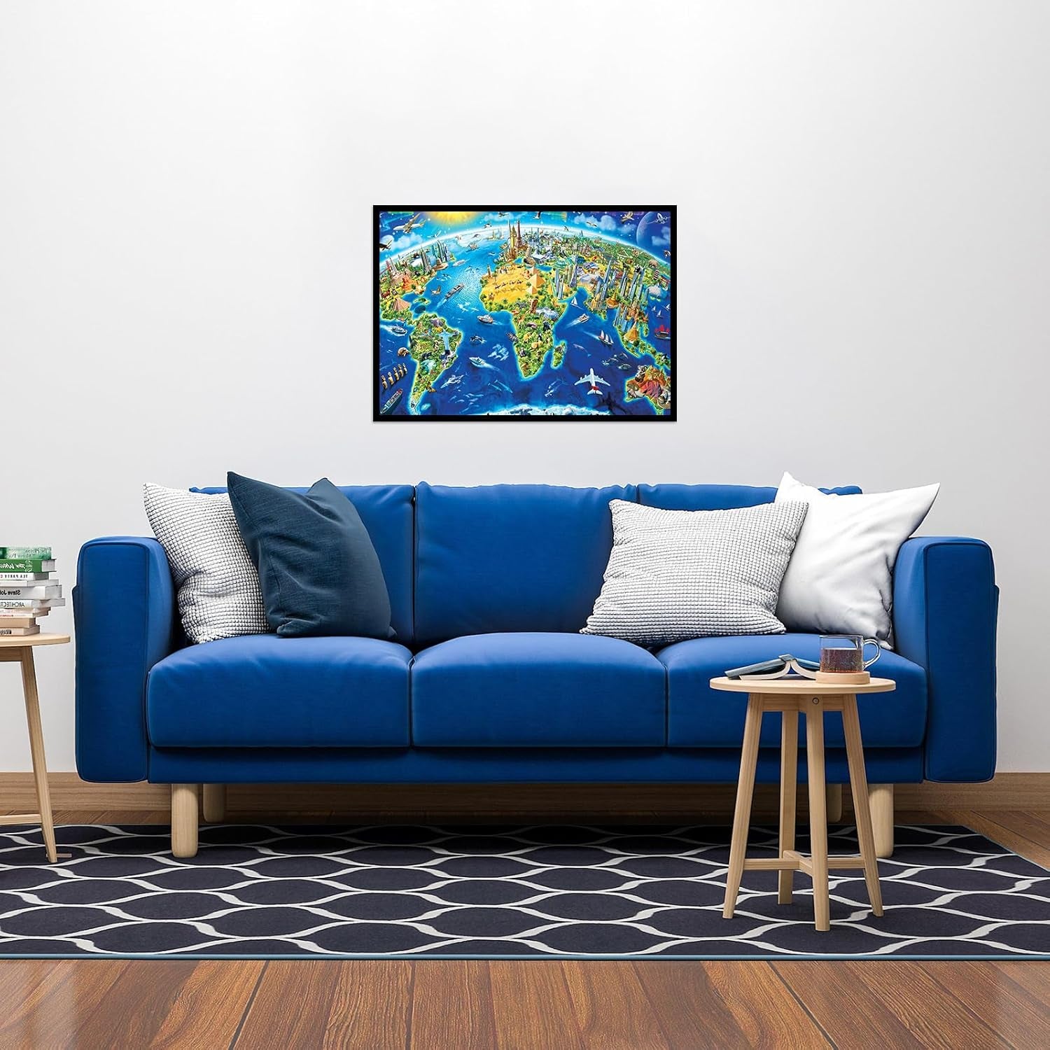 1000 Piece World Landmarks Map Puzzle Paper Jigsaw Puzzle for Adults School Supplies World Map Puzzle 1000 Pieces Puzzles for Adults, Puzzles for Senior Teens 1000 Pieces Jigsaw Puzzles